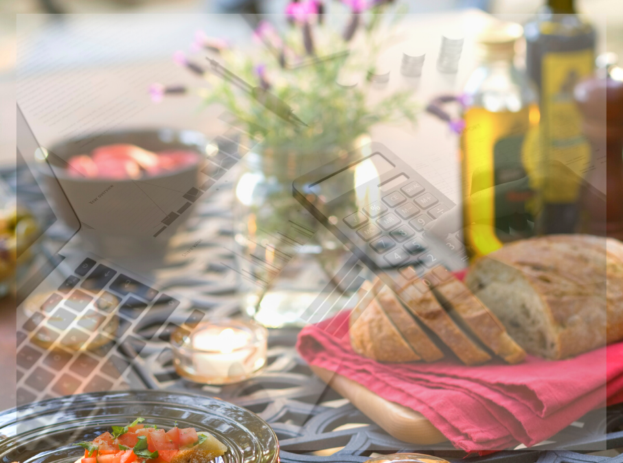 Restaurant accounting overlay with food